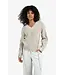 YAYA 01-000509-510/99031  V-neck sweater with woven insert details and tie accents