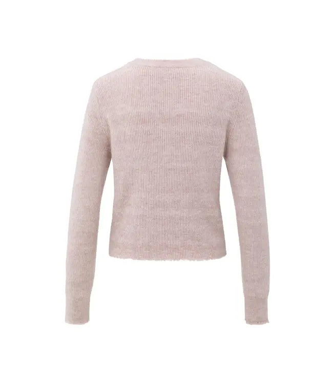 01-010137-510/615092  Short melange cardigan with refined trim details