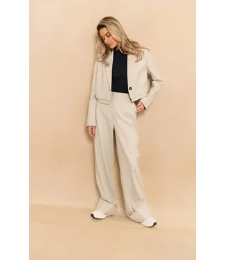 YAYA 01-301224-510/990312  Soft structured trousers with big turn-ups