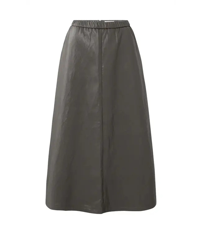 01-409085-510/99033  Faux leather A-line midi skirt with pockets
