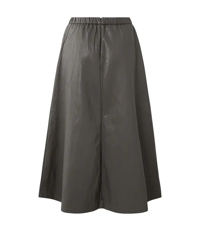 01-409085-510/99033  Faux leather A-line midi skirt with pockets