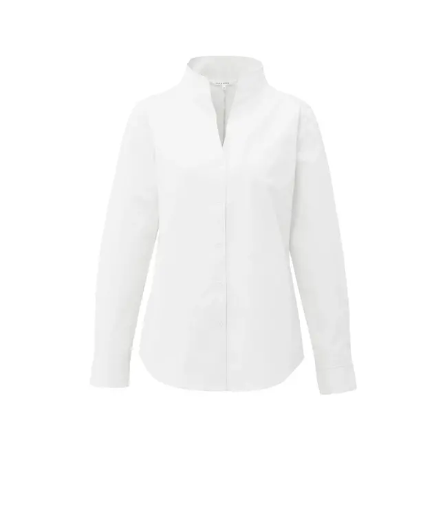 01-201181-510/00000  Blouse with high V-neck collar and cuffs