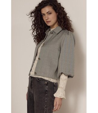 Tramontana C01-18-801/007021-MidGreyMelange  Balloon-Sleeve Jacket Fancy Herring