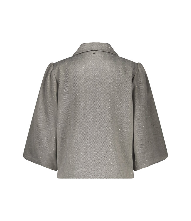 C01-18-801/007021-MidGreyMelange  Balloon-Sleeve Jacket Fancy Herring