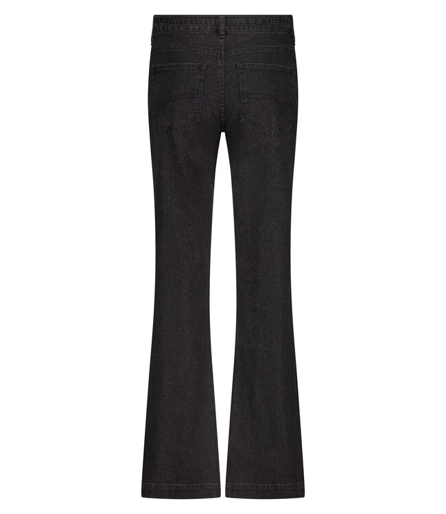 B01-18-101/009003-BlackDenim  Lurex Wide-Leg Denim Trousers