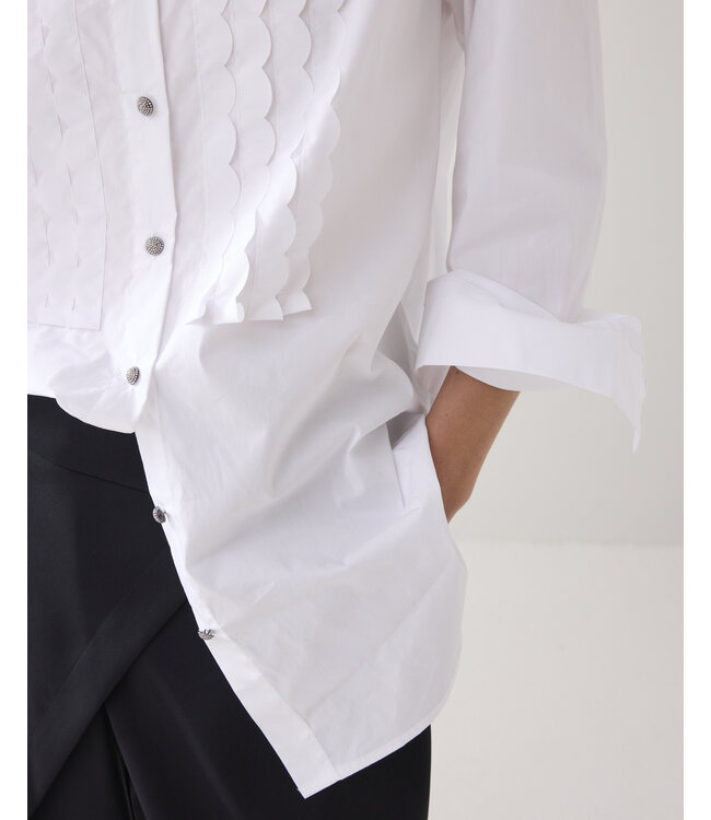 2s3372-12321/000110-White  Blouse Party poplin