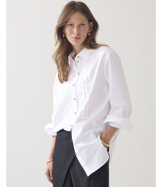 2s3372-12321/000110-White  Blouse Party poplin
