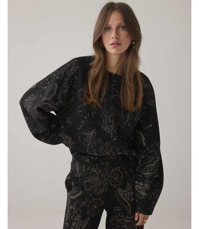 3s5215-30735/000990-Black  Jersey Ornamental jacquard