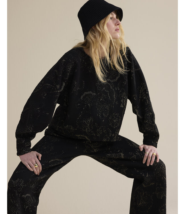 3s5215-30735/000990-Black  Jersey Ornamental jacquard