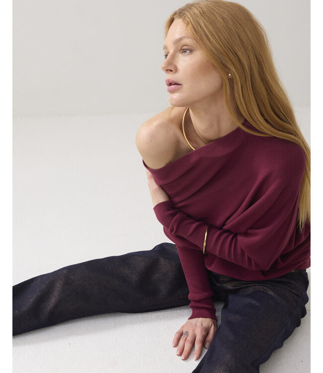 7s7965-70054/000558-Merlot  Sweater Viscose blend knit