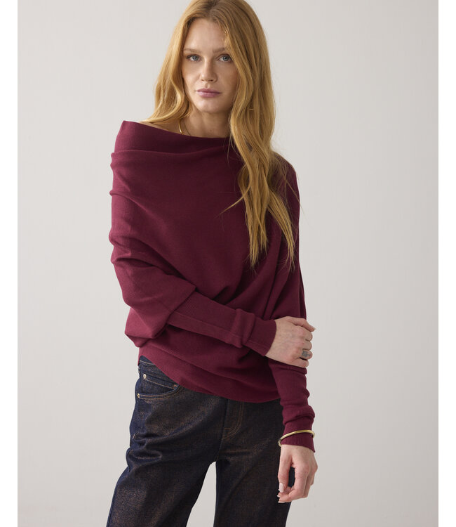 7s7965-70054/000558-Merlot  Sweater Viscose blend knit