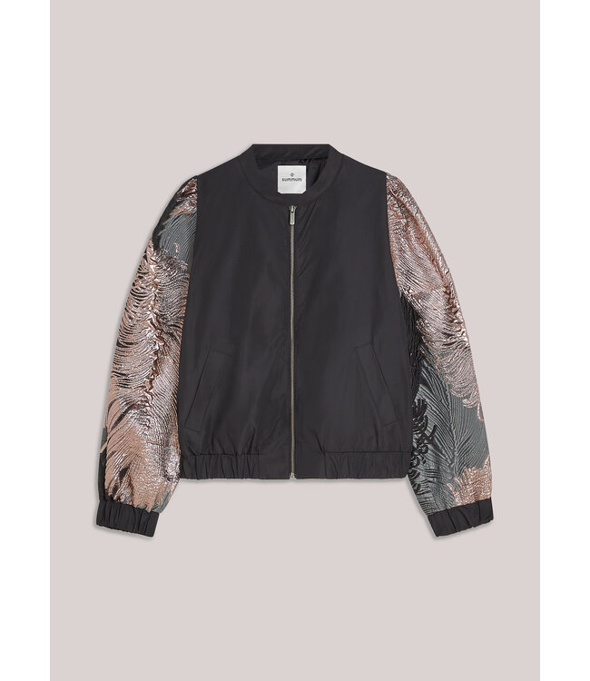 1s1275-12336/000120-MultiColour  Bomber jacket leaves jacquard