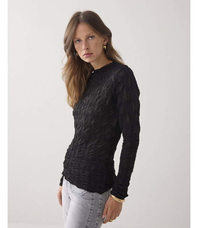 3s5066-30648/000990-Black  Top Spiderweb mesh