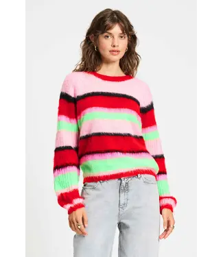 POM Amsterdam SP9310/MultiColour  PULLOVER - Brushed Stripes Green