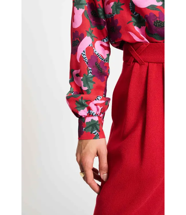 SP9289/Red  BLOUSE - Violet Picnic Delight