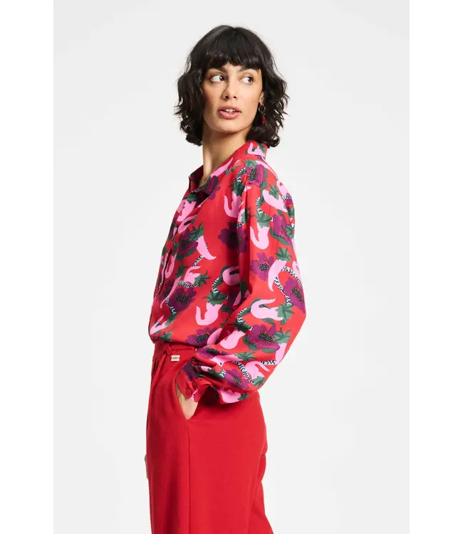 SP9289/Red  BLOUSE - Violet Picnic Delight