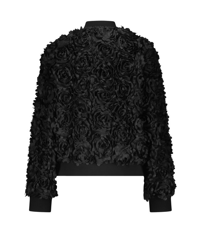 C02-18-801 /B;ack Bomber jacket 3D flowers