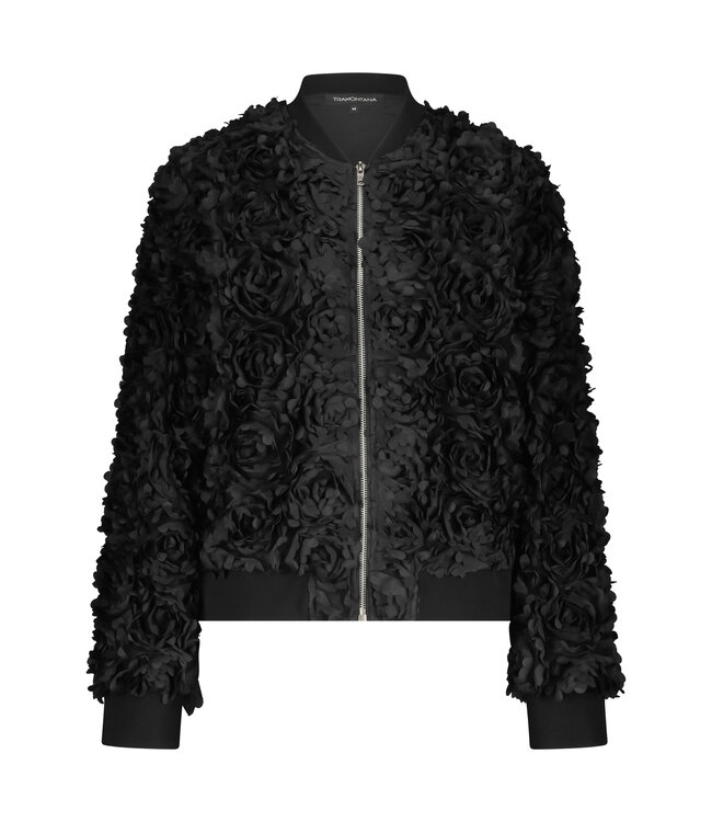 C02-18-801 /B;ack Bomber jacket 3D flowers