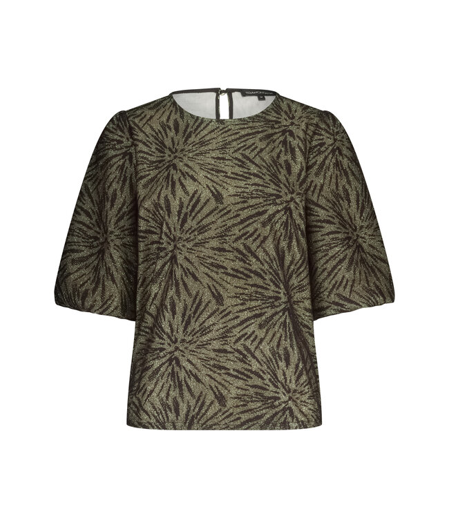 C53-18-401-Black  Top Puff sleeve sparkling