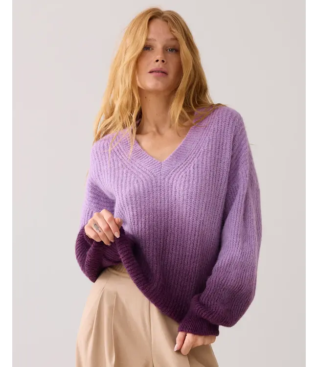 7s7936-70037/SheerViolet  Boxy trui dip-dye