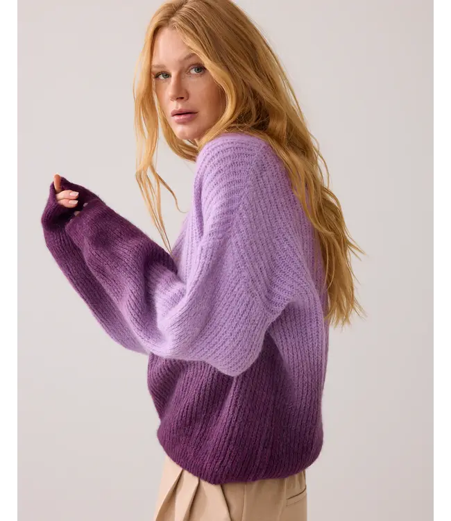 7s7936-70037/SheerViolet  Boxy trui dip-dye