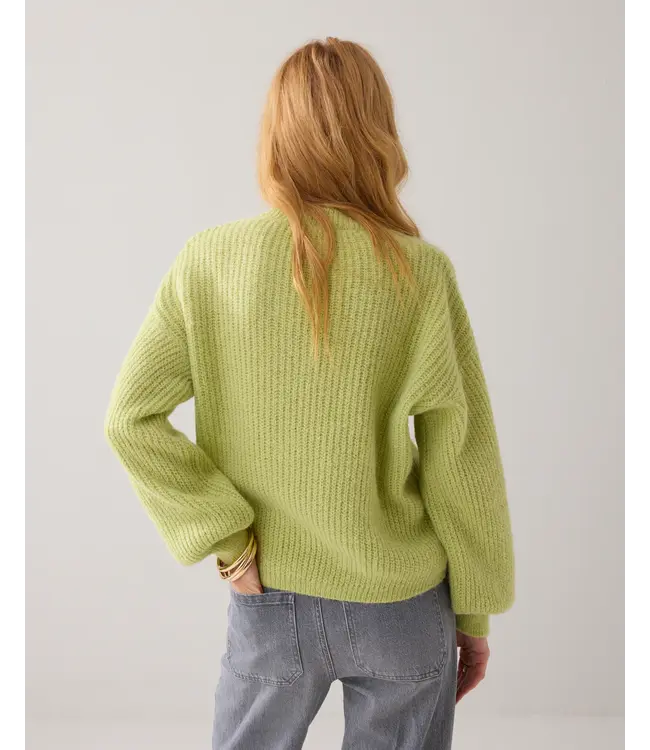 7s7964-70044/MistyLime Boxy trui patent steek