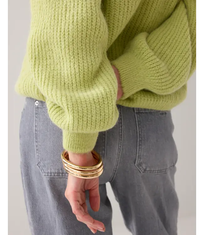 7s7964-70044/MistyLime Boxy trui patent steek