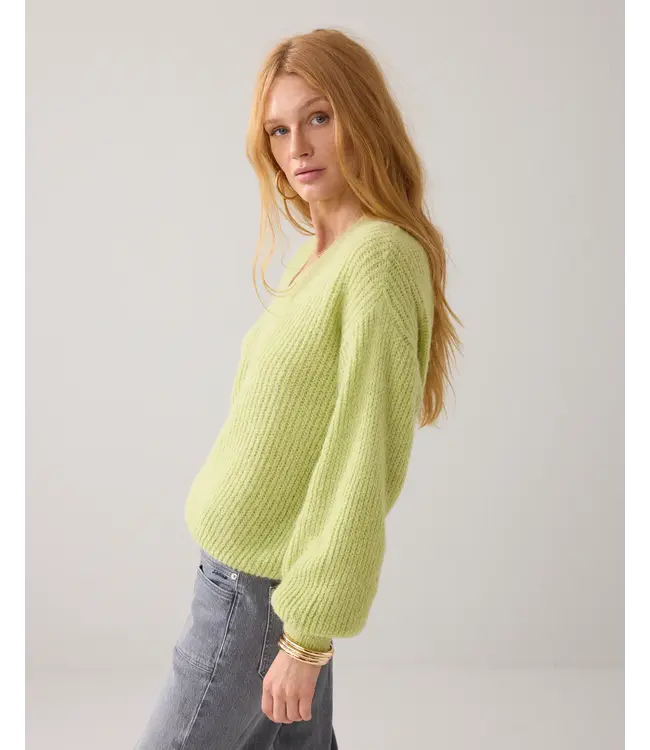 7s7964-70044/MistyLime Boxy trui patent steek