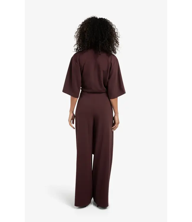 01-349023-511/91619  Jersey jumpsuit with short sleeves and tie belt