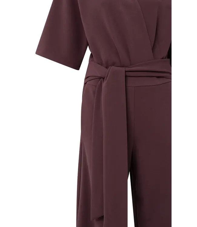 01-349023-511/91619  Jersey jumpsuit with short sleeves and tie belt