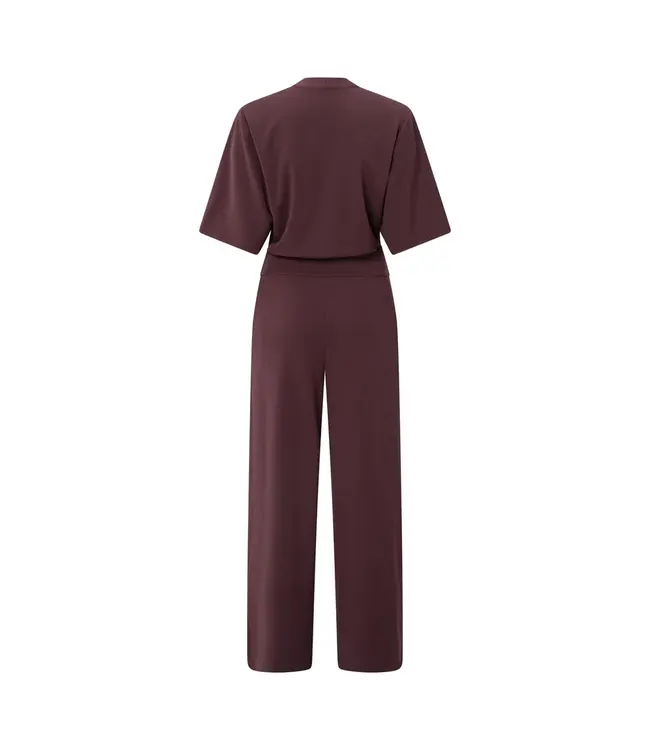 01-349023-511/91619  Jersey jumpsuit with short sleeves and tie belt