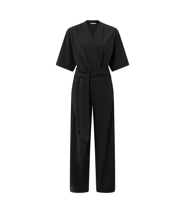 01-349023-511/00001  Jersey jumpsuit with short sleeves and tie belt