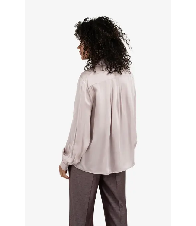 01-201189-511/53802  Blouse with pleated details and satin finish