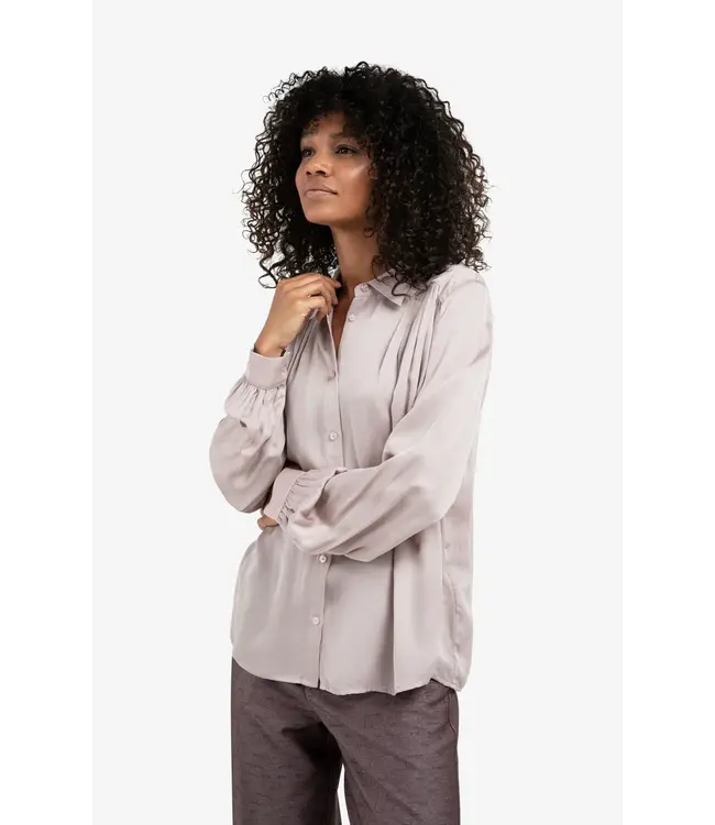 01-201189-511/53802  Blouse with pleated details and satin finish