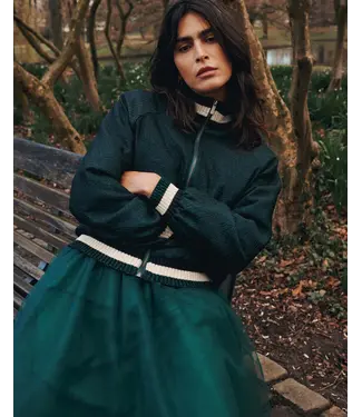 Summum Woman 1s1273-12333/000650-EmeraldGreen  Bomber jacket Glitter jacquard