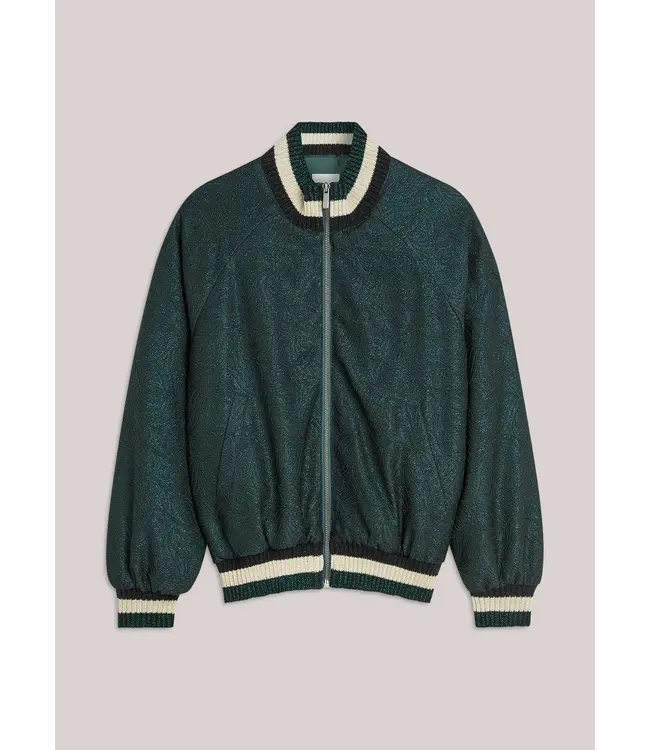 1s1273-12333/000650-EmeraldGreen  Bomber jacket Glitter jacquard