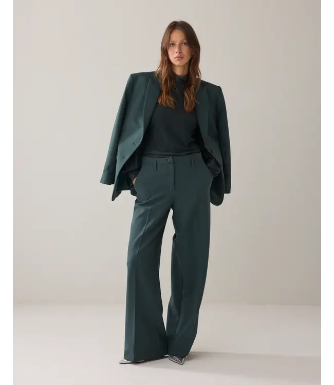 4s2369-11680/000650-EmeraldGreen  Trousers straight Foam uni