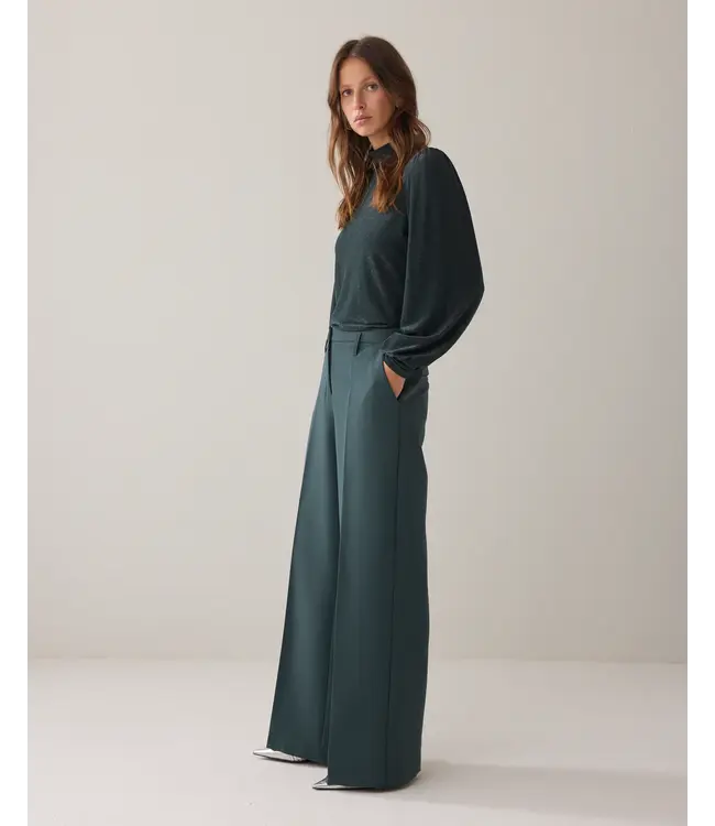 4s2369-11680/000650-EmeraldGreen  Trousers straight Foam uni