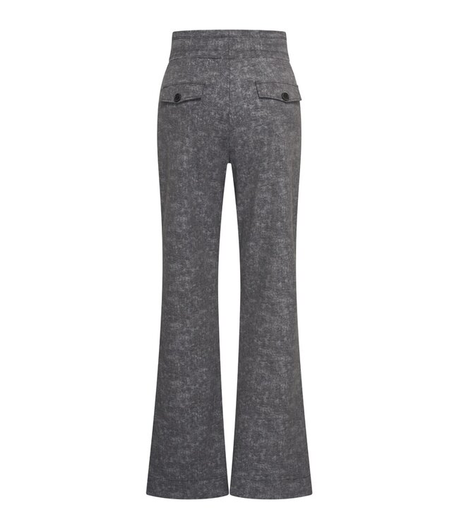 MP202136SFPT/DarkGrey  Trousers Straight Heavy Stone Foil Print