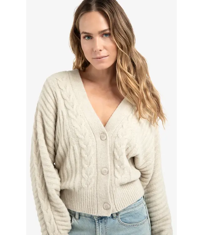 01-010139-510/990312  Soft knit cardigan with cables and batwing sleeves