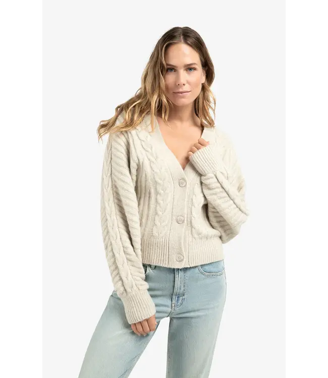 01-010139-510/990312  Soft knit cardigan with cables and batwing sleeves