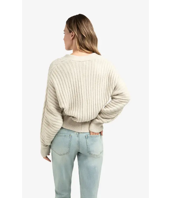 01-010139-510/990312  Soft knit cardigan with cables and batwing sleeves