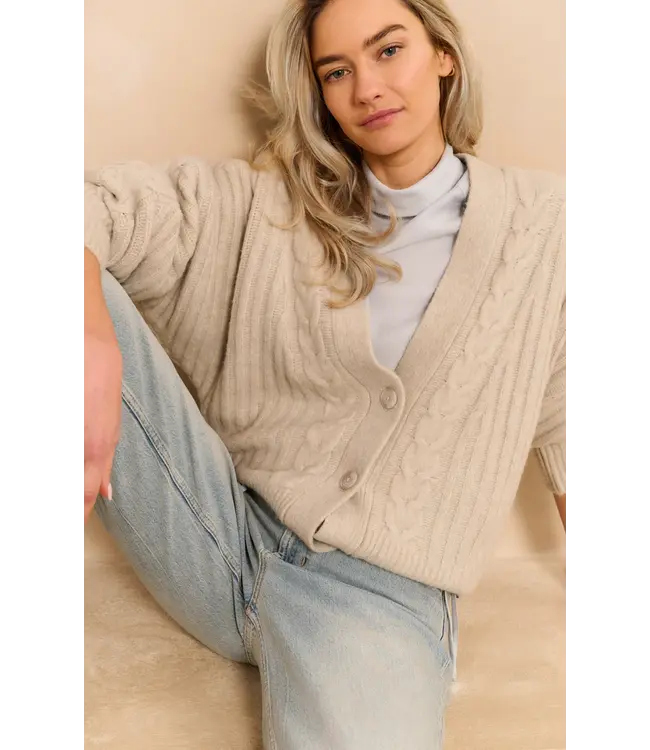01-010139-510/990312  Soft knit cardigan with cables and batwing sleeves