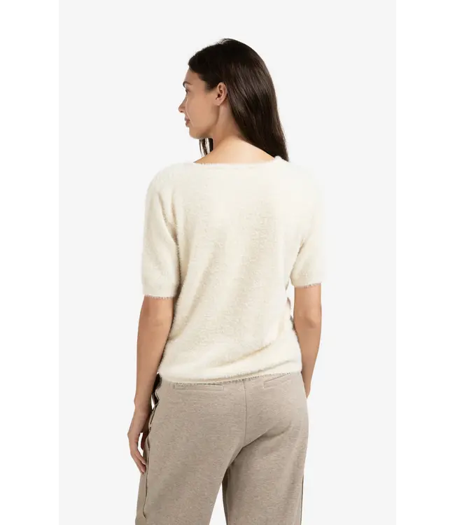 01-010119-508/99005  Fluffy short-sleeve sweater with wrap-over detail