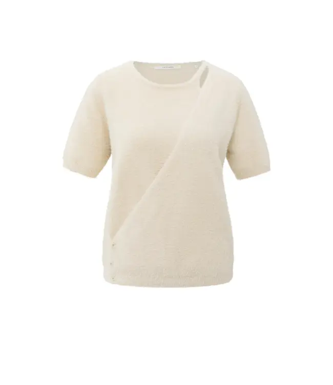 01-010119-508/99005  Fluffy short-sleeve sweater with wrap-over detail