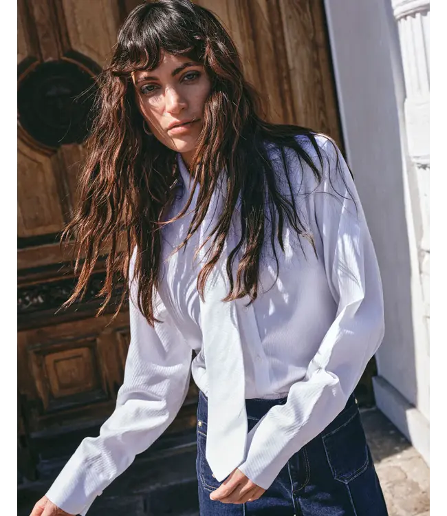 175680/White  MMAyen Stripe Shirt