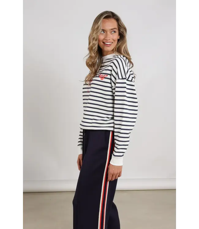 NKS03033-White/Blue  Paige Sweater Stripe