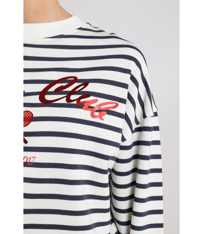 NKS03033-White/Blue  Paige Sweater Stripe