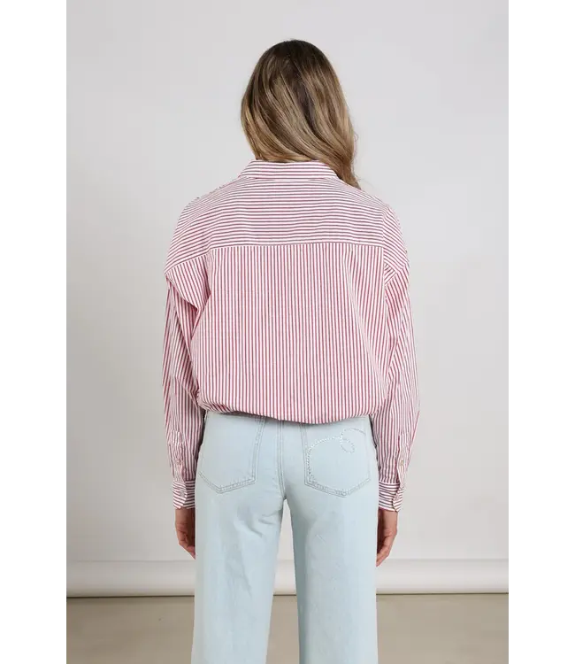 NKS02104-Kiss/Offwhite  Ariana Blouse Stripe