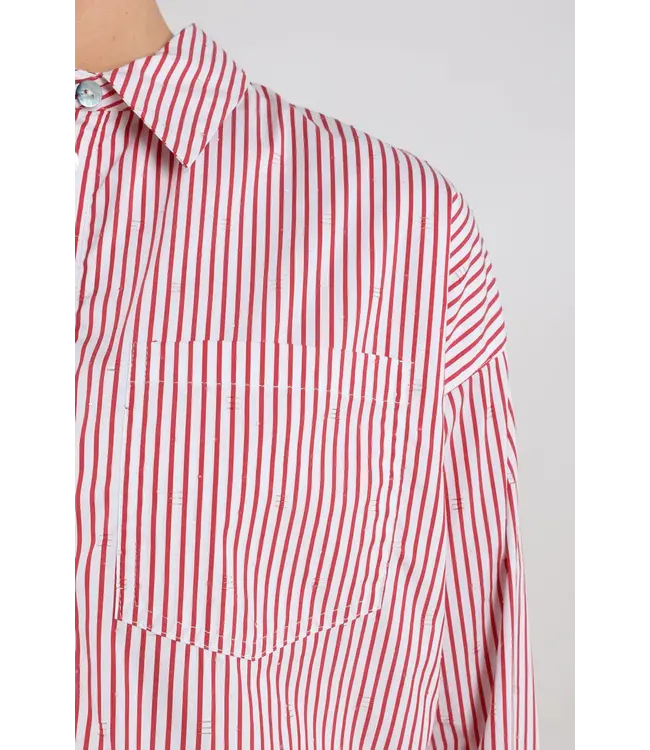 NKS02104-Kiss/Offwhite  Ariana Blouse Stripe